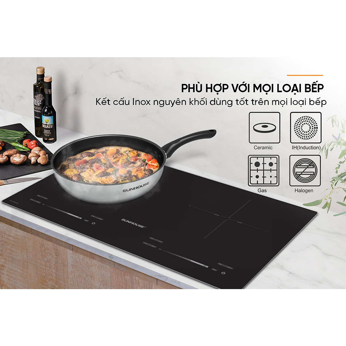 Chảo Inox Nguyên Khối Sunhouse Desire DE2M