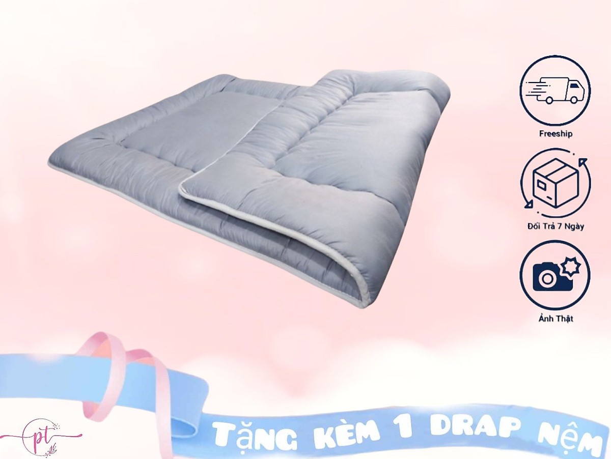 Nệm Bông Gòn Xuất Nhật, Nệm Trải Sàn Tiện Lợi, Đệm Văn Phòng Size 1m x 2m; 1.4m x 2m; 1.6m x 2m