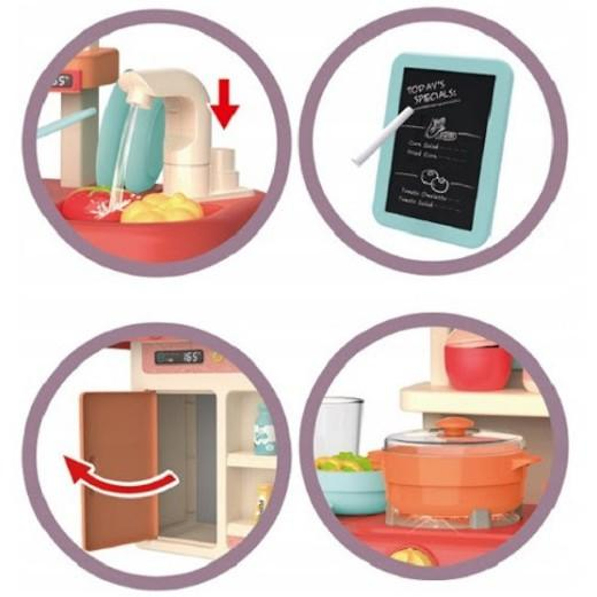 Đồ chơi nấu ăn cho bé/ bộ nhà bếp nấu nướng có vòi nước và bảng vẽ Toyshouse 889-169: đồ chơi hướng nghiệp cho bé