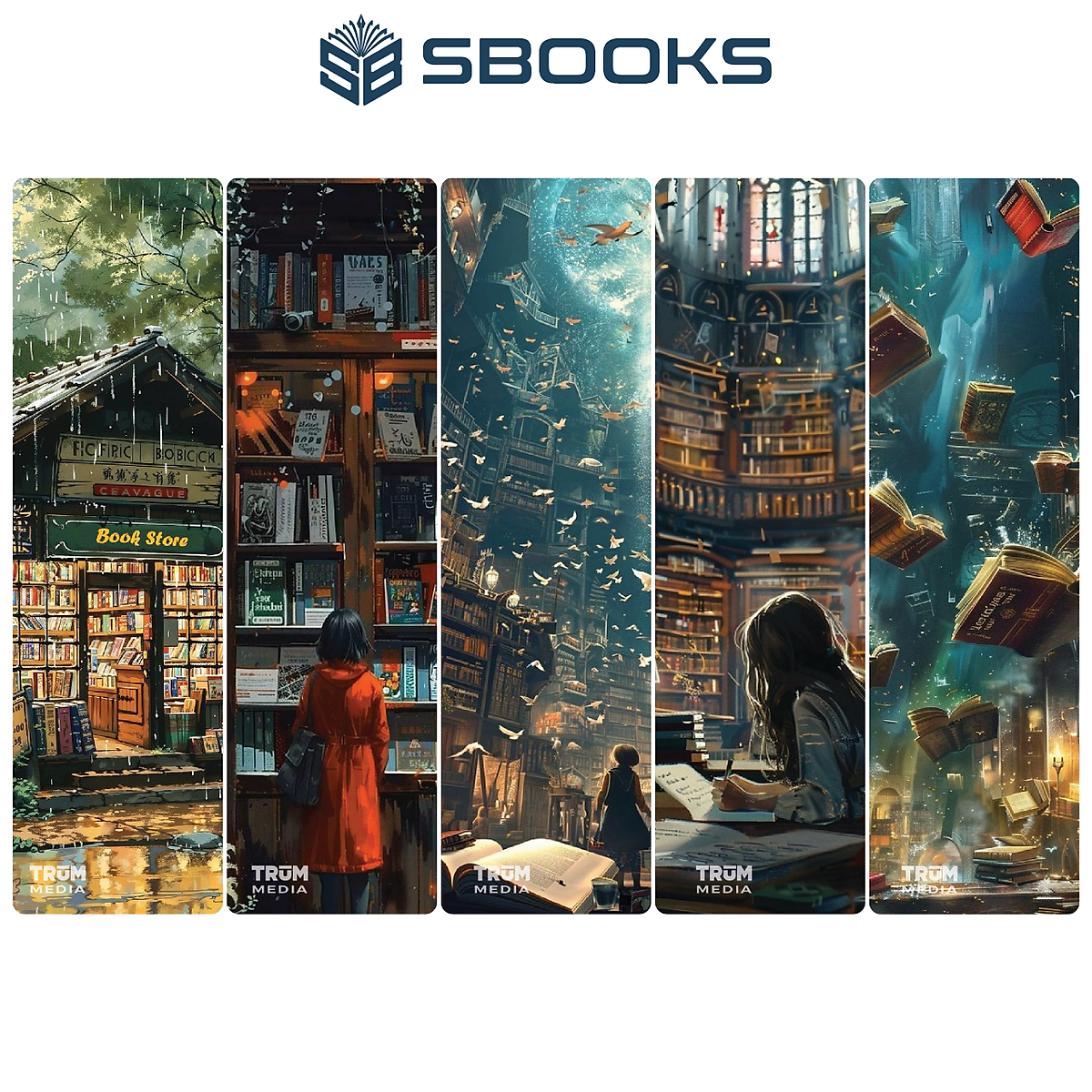 5 Cái Bookmark Kẹp Sách, Dấu Trang Hoạ Tiết Thế Giới Sách - SBOOKS