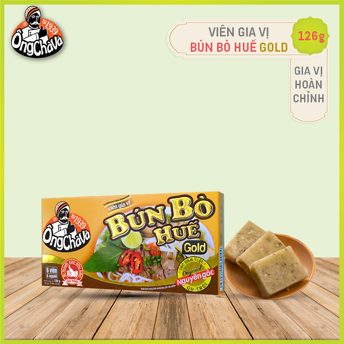 Viên Gia Vị Bún Bò Huế Ông Chà Và Gold 126gr (Hue Beef Rice Noodle Soup Cubes)