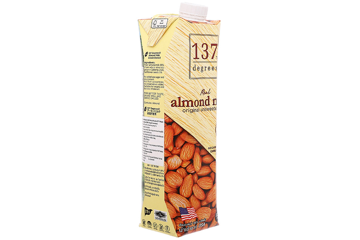 Sữa Hạt Hạnh Nhân Không Đường 137 Degrees (Hộp 1000ML)