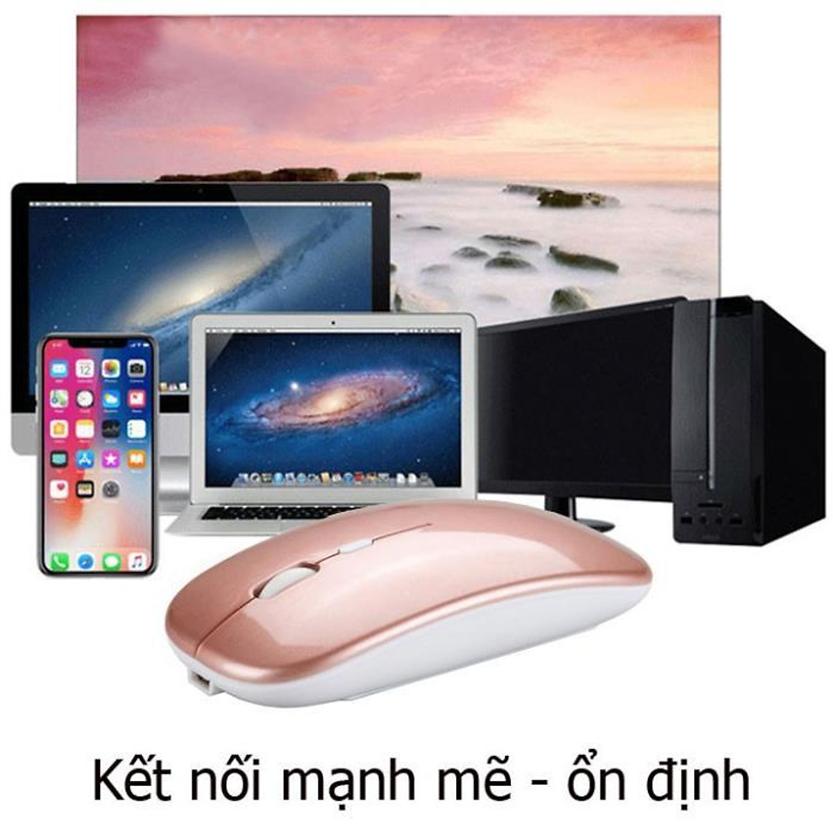 Chuột Bluetooth Không Dây PIX-LINK P90A Wireless USB Tự Sạc Pin Siêu Mỏng, Chống Ồn - Hàng Chính Hãng