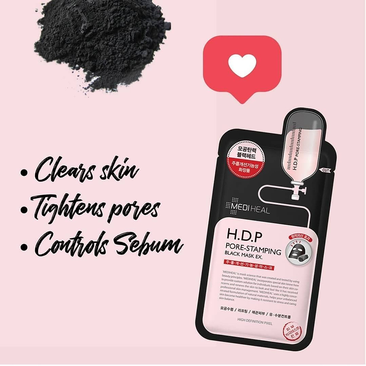 Mặt Nạ Than Hoạt Tính Loại Bỏ Bã Nhờn Và Làm Mịn Da Mediheal H.D.P Pore-Stamping  Black Mask Ex 25ml | Đẹp 21 | Tiki