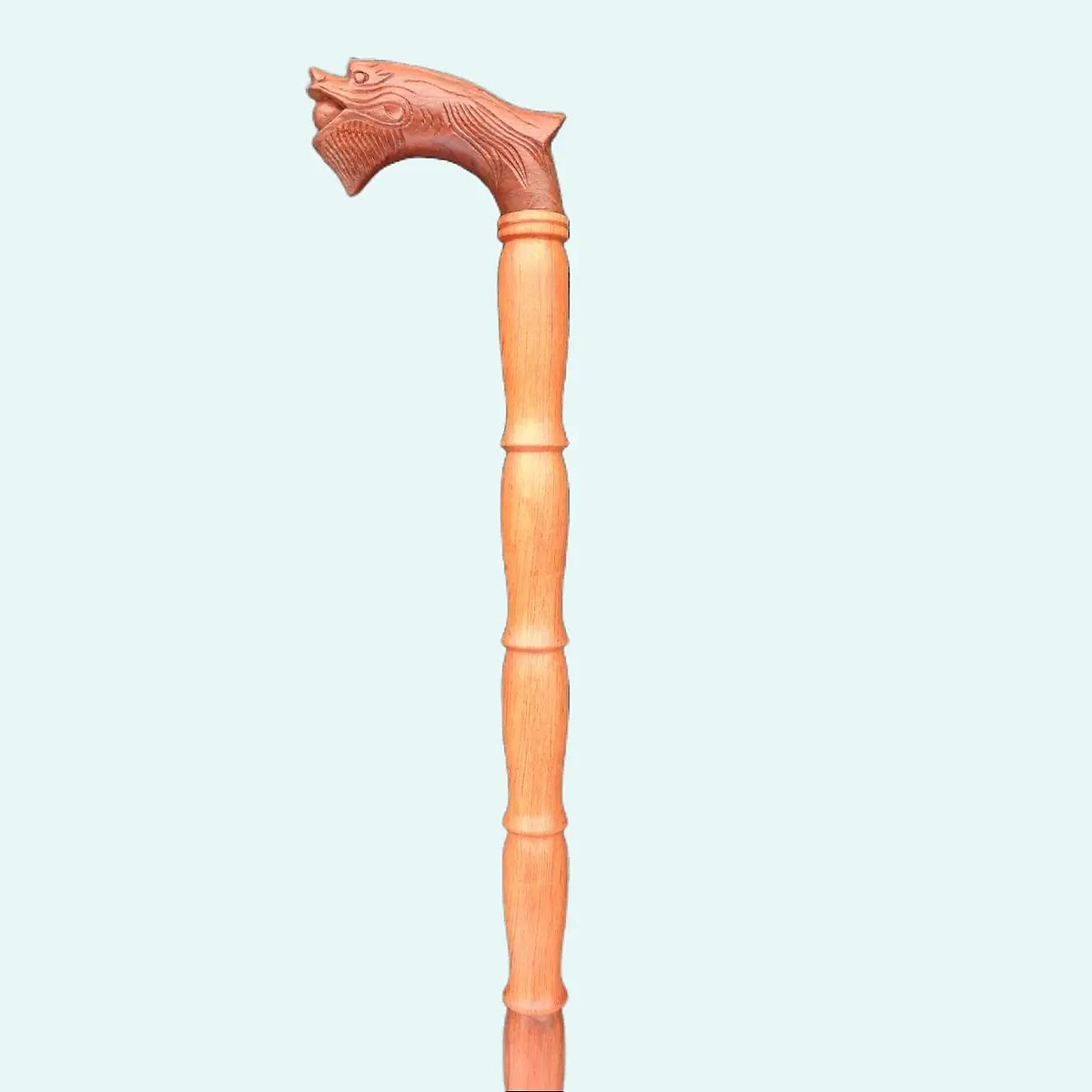 Gậy batoong đầu rồng thân đốt trúc gỗ hương