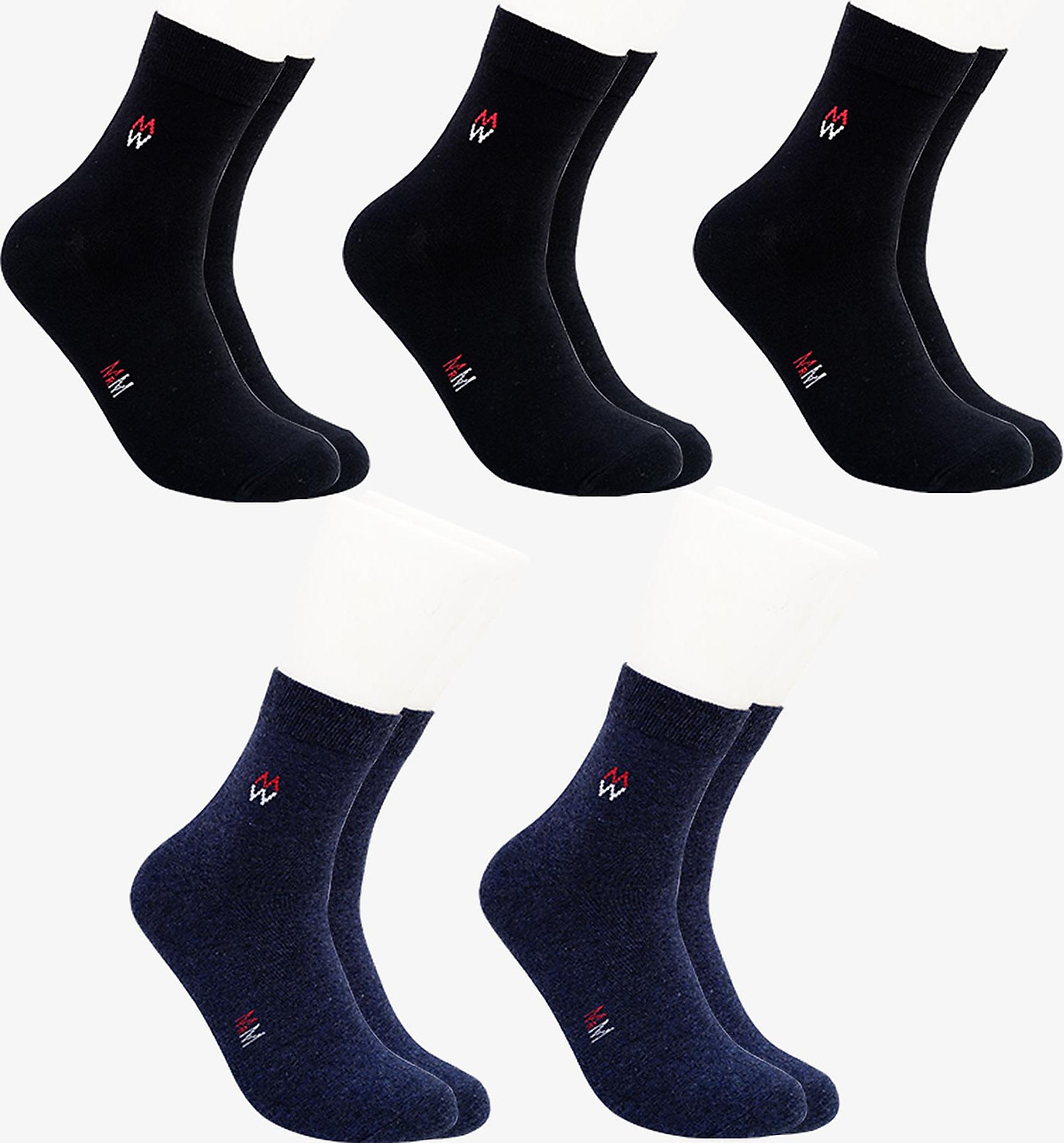 Combo 5 đôi tất nam vớ nam Cổ Dài Cao Cấp MRM FASHION (Đen,Xanh Navy)