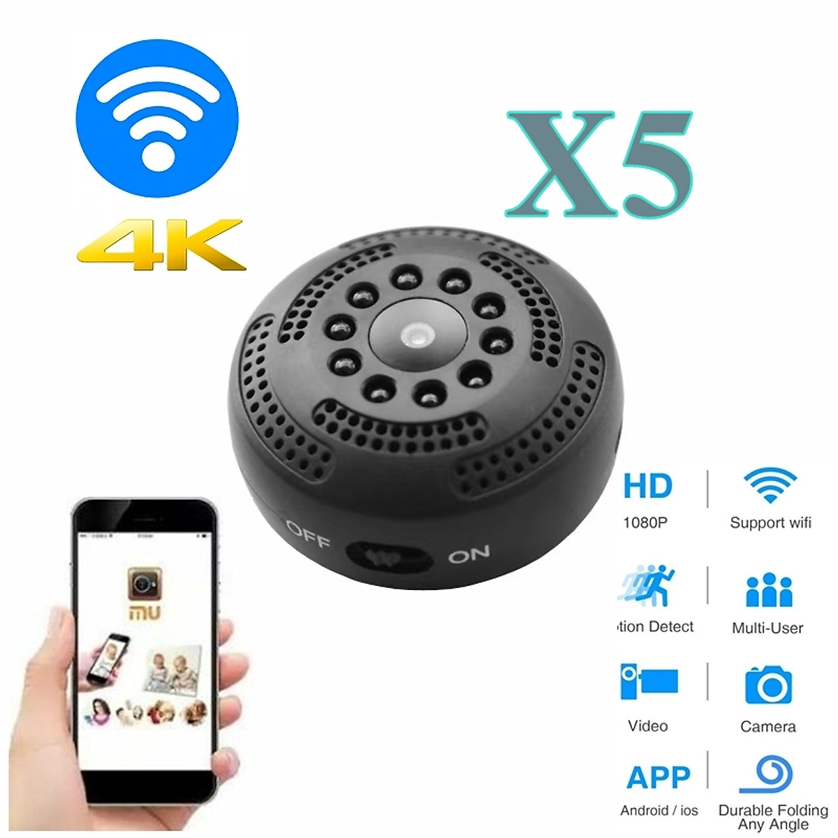 Camera Wifi X5 FULLHD 1080P - Hỗ Trợ Hồng Ngoại Quay Ban Đêm, Hình ...