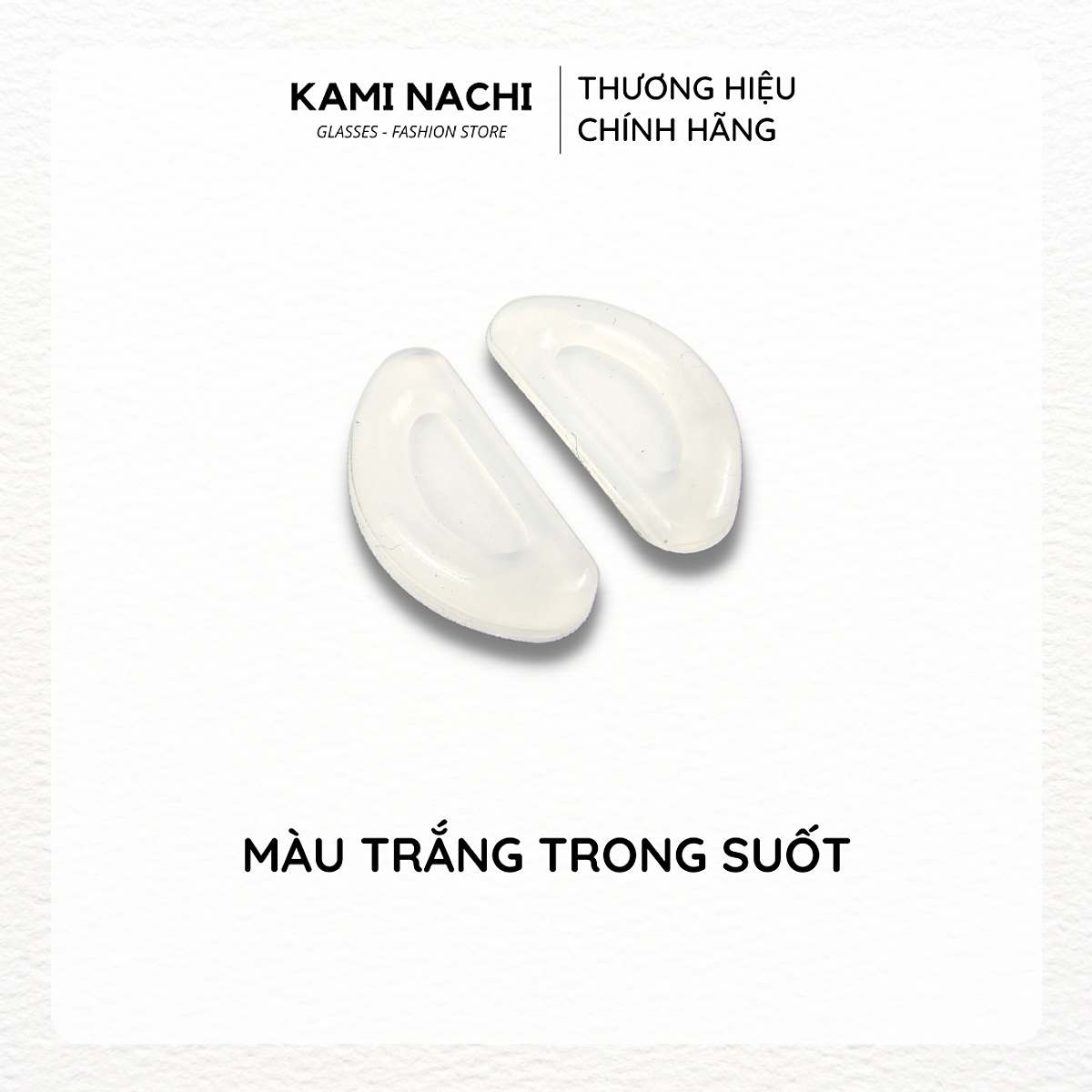 Bộ 2 miếng đệm mũi silicon hình bán nguyệt có mặt dán keo cho mắt kính KAMI NACHI