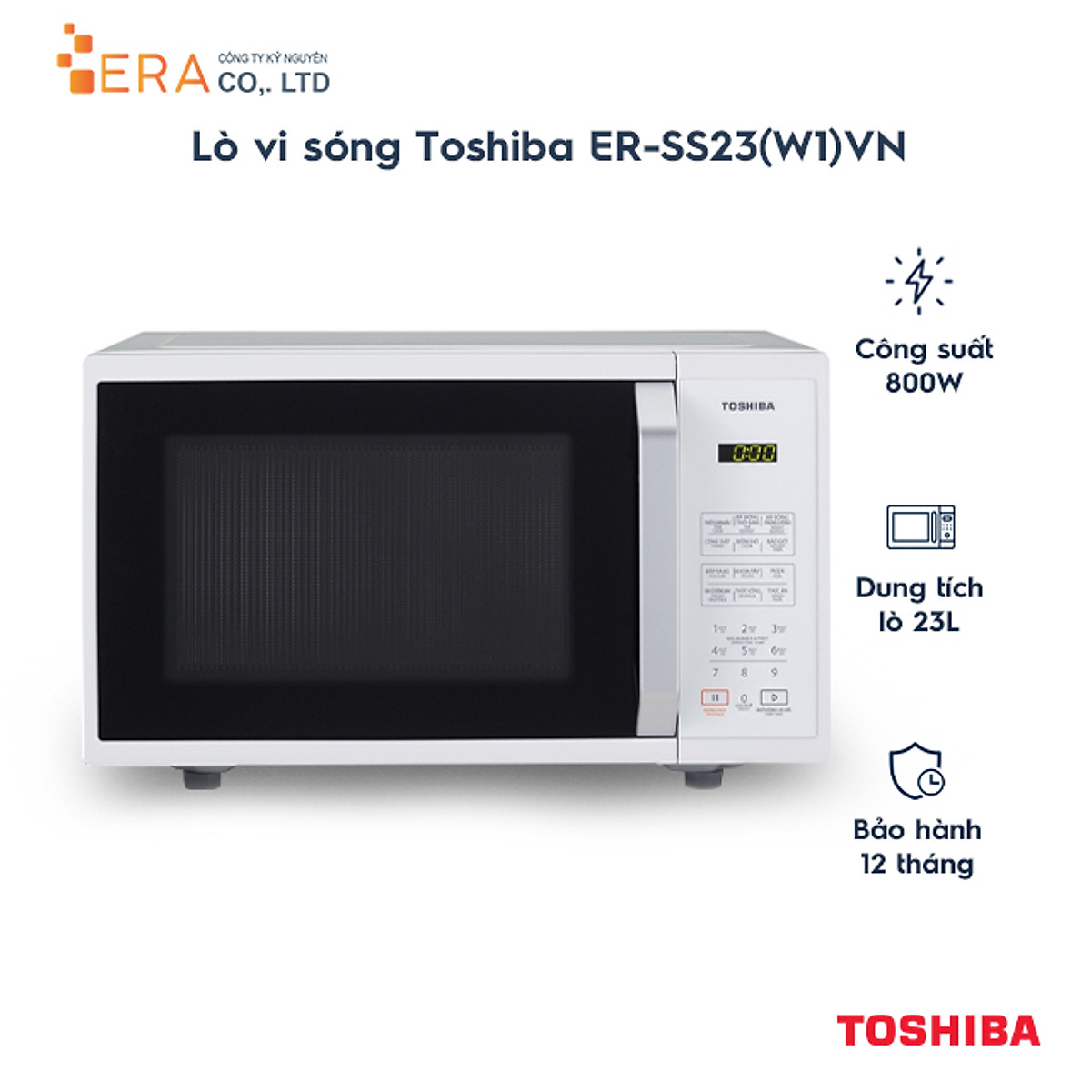 Lò vi sóng Toshiba ER-SS23(W1)VN 23 lít - HÀNG CHÍNH HÃNG