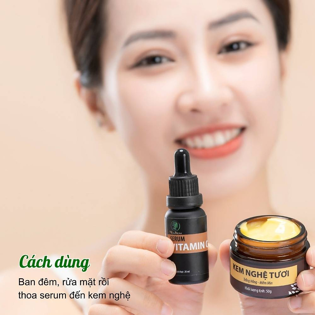 Kem nghệ tươi dưỡng da trắng mịn, sạch sạm nám Wonmom 50g