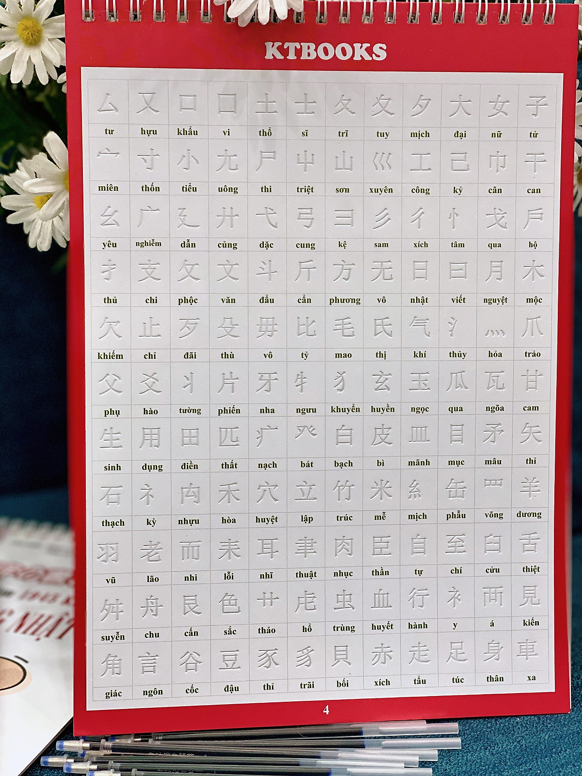 Bộ 2 Vở Tập viết khắc chìm 1945 chữ hán phồn thể Tiếng Trung, chữ Kanji tiếng Nhật, luyện viết 214 bộ thủ chữ Hán, rèn chữ đẹp Tập 1+Tập 2