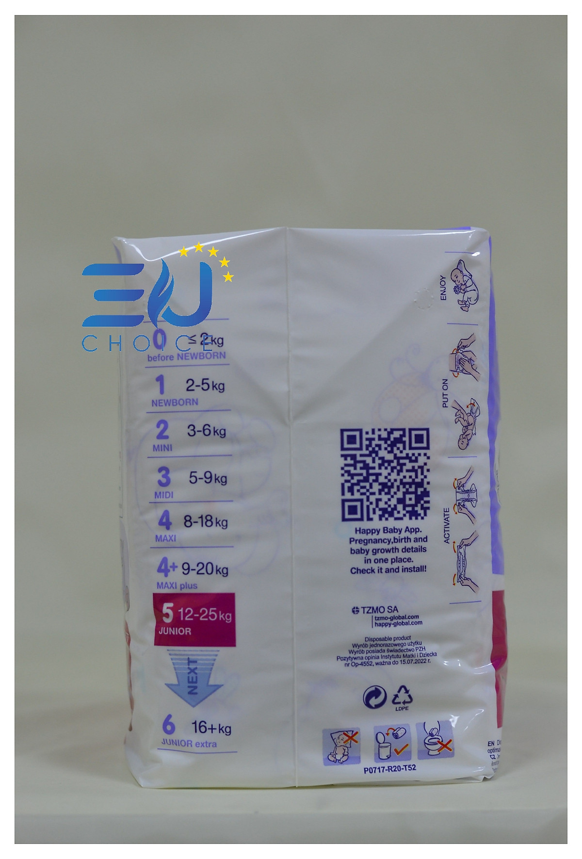 Bỉm T5, tã dán cao cấp BELLA HAPPY nhập khẩu Pháp 42 miếng cho bé 12 - 25kg thoáng mát, thấm hút, chống tràn