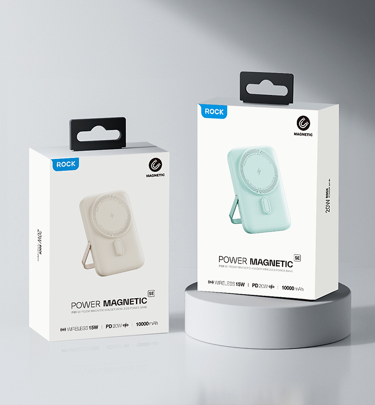Pin sạc dự phòng không dây kèm giá đỡ điện thoại Rockspace P20 SE sạc nhanh PD 20W 10000mAh - Hàng chính hãng bảo hành 12 tháng