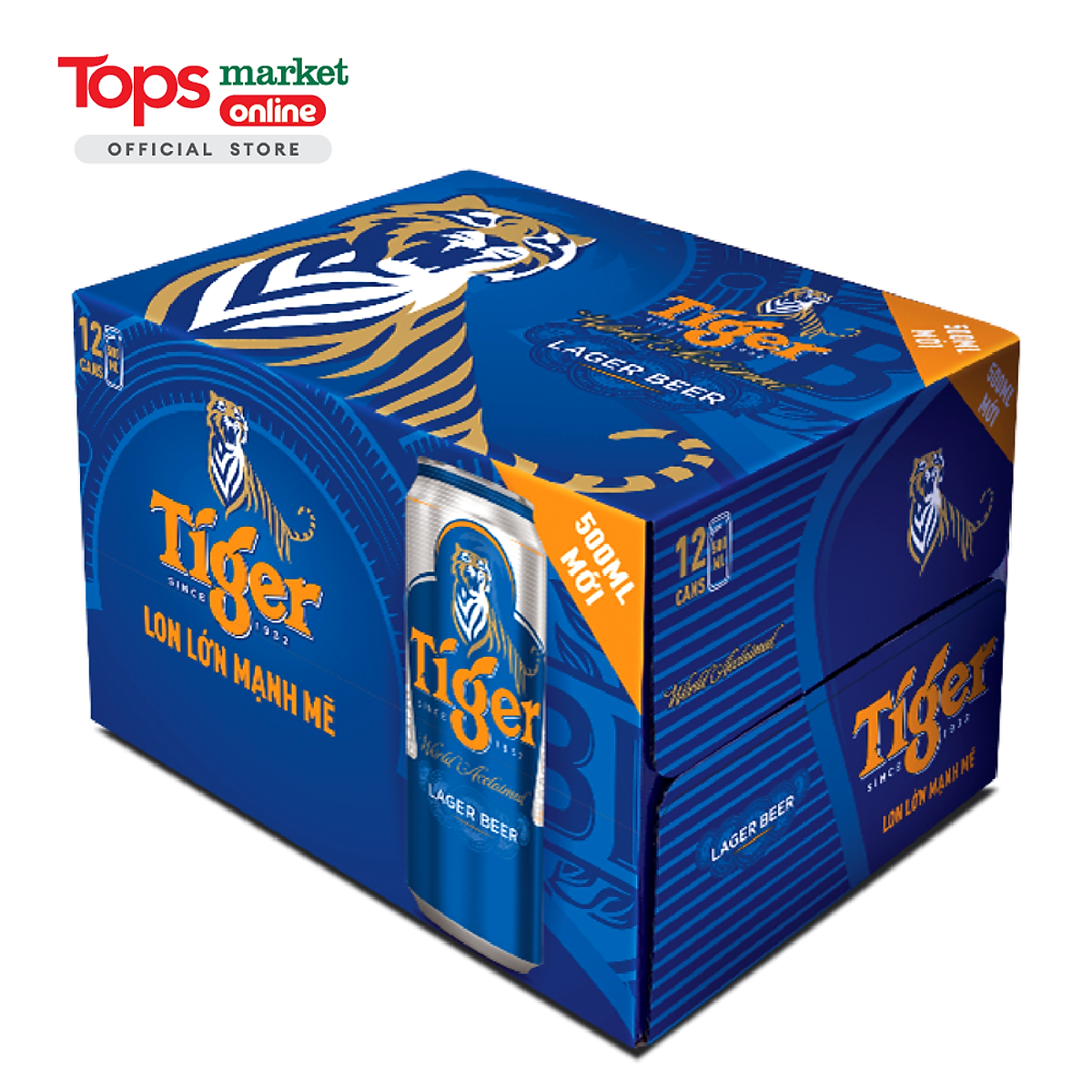 Thùng 12 Lon Bia Tiger 500ML - Bia, cider