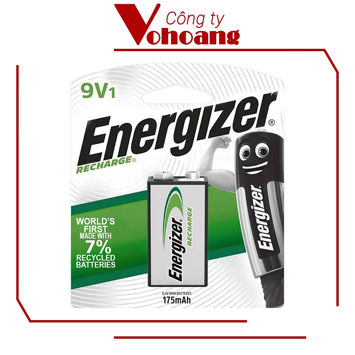 Pin Sạc Energizer 9V 175mAh Chính Hãng