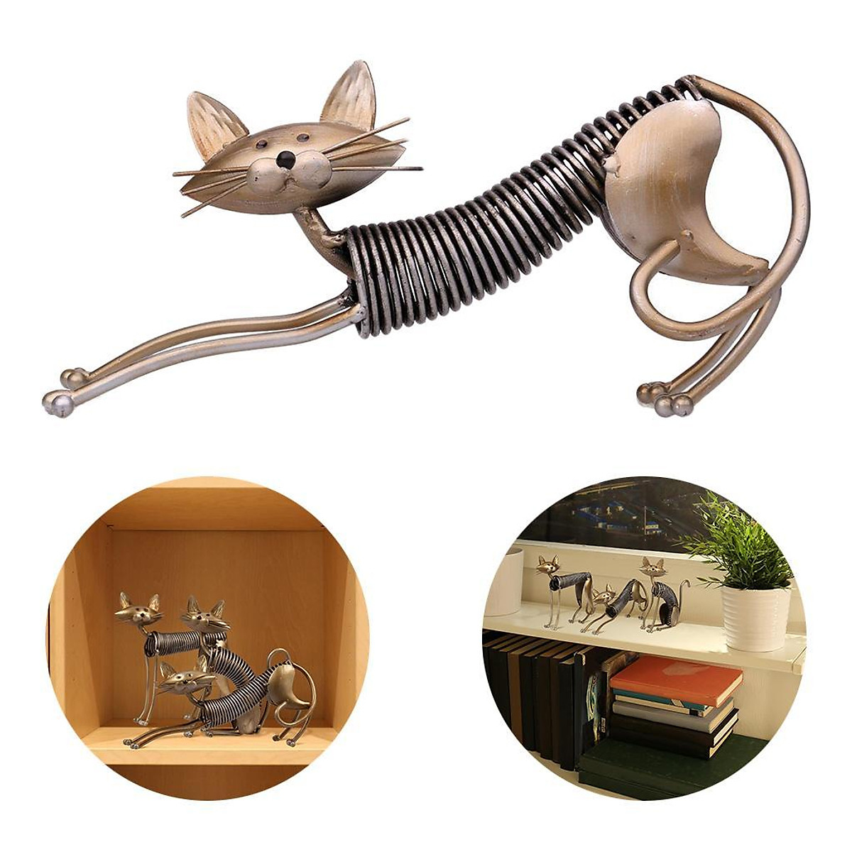 Cartoon Iron Cat Sculpture Ornament Figurine Statue Office Artwork Crafts A Cartoon Iron Cat Sculpture Ornament Figurine Statue Office Artwork Crafts A