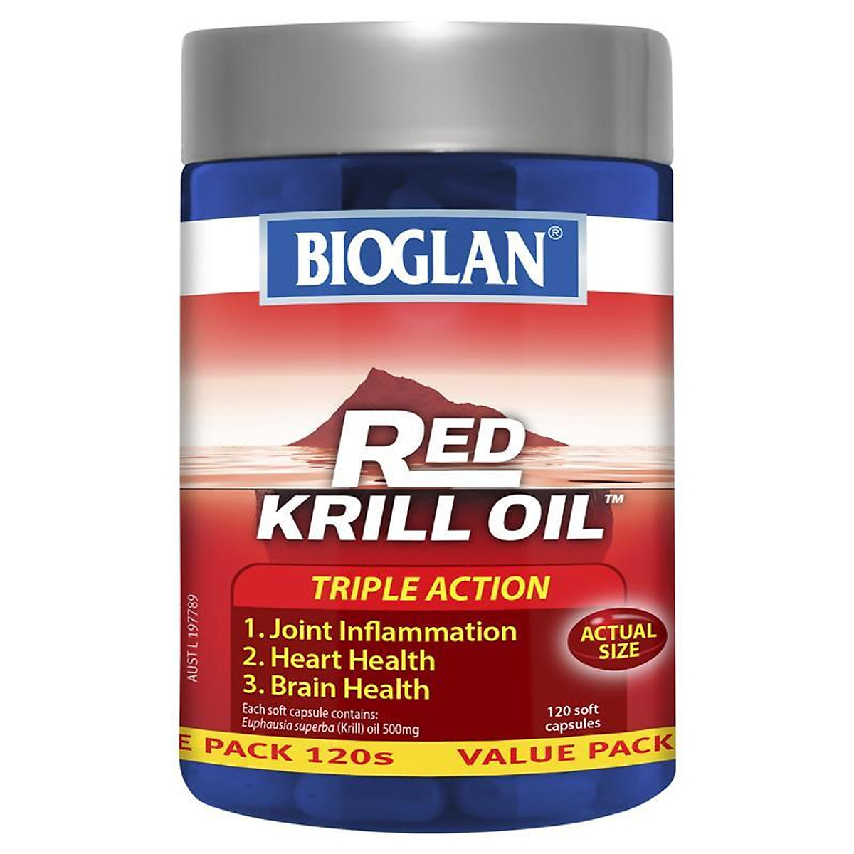 Bioglan Red Krill Oil 500mg 120 Soft Capsules Tiki