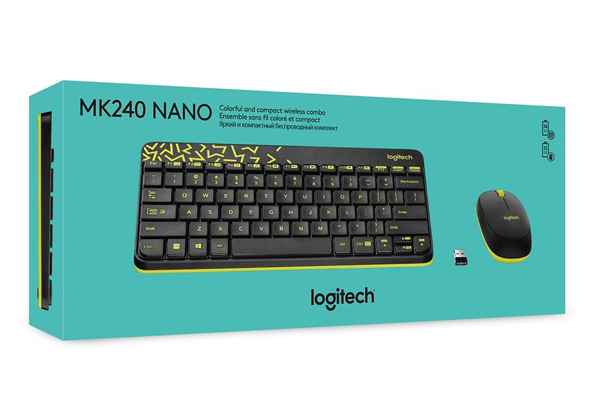 Combo chuột phím không dây Logitech MK240 - Hàng chính hãng