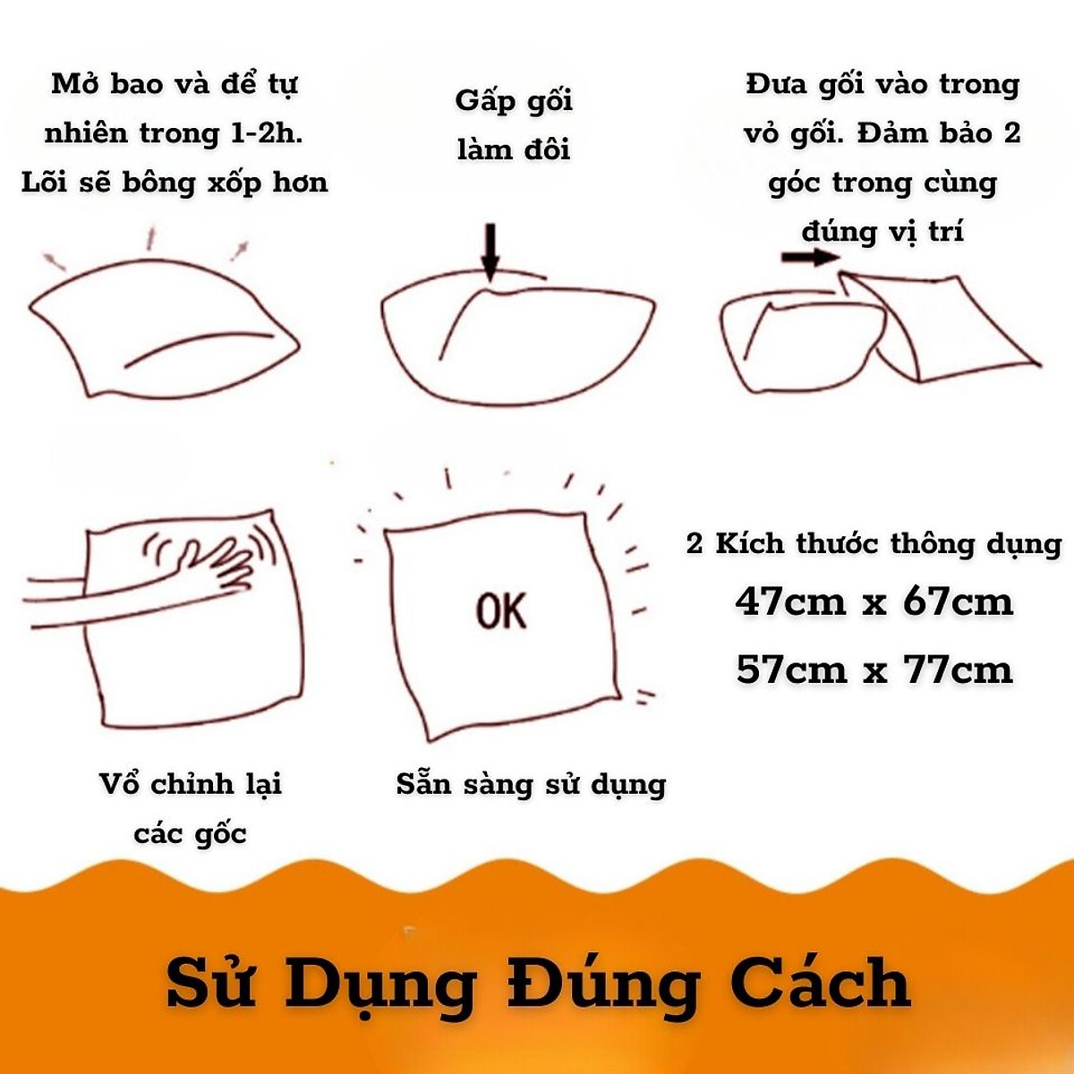 1 Gối Lông vũ Microfiber Cao cấp A - Đạt Chứng nhận OEKO-TEK an toàn sức khỏe, không chứa chất độc hại - Gối nằm êm ái, mềm mịn, kháng khuẩn - Gối chuẩn khách sạn 5 sao