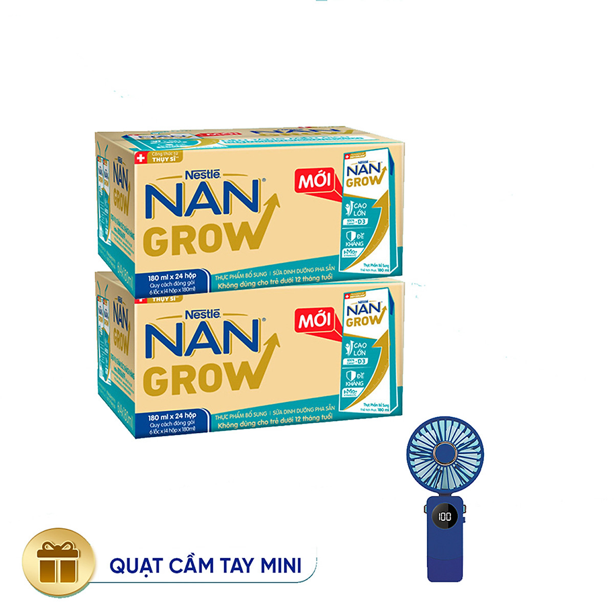 Bộ 2 Thùng 24 hộp Sữa pha sẵn Nestlé NANGROW sữa mát công thức từ Thụy Sĩ 6(4 x 180ml) - (Bé từ 1 tuổi)