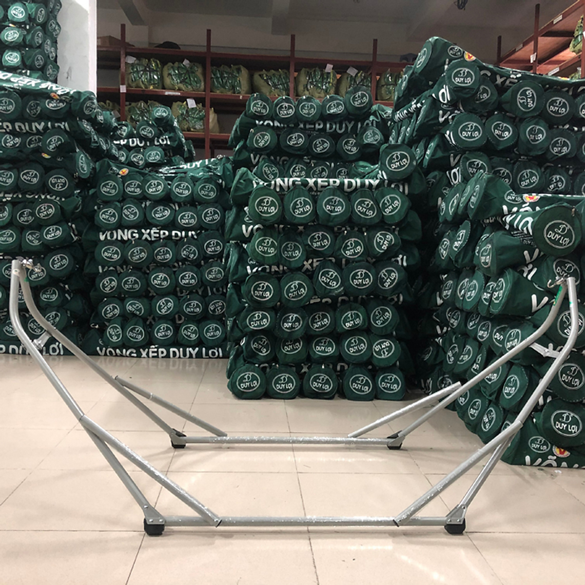 KHUNG VÕNG XẾP DUY LỢI THÉP - CỠ LỚN (KHÔNG BAO GỒM VÕNG LƯỚI) - TẶNG 10 MÓC ÁO KÉP NHỰA CAO CẤP DUY LỢI