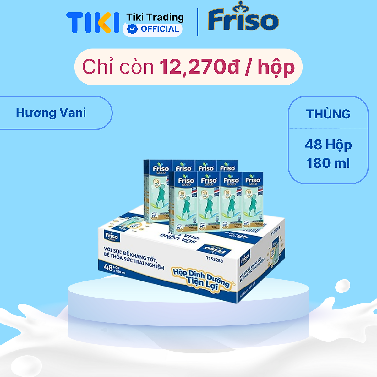 Thùng 48 Hộp Sữa Bột Pha Sẵn Friso Gold Rtd Vani (48 x 180Ml)