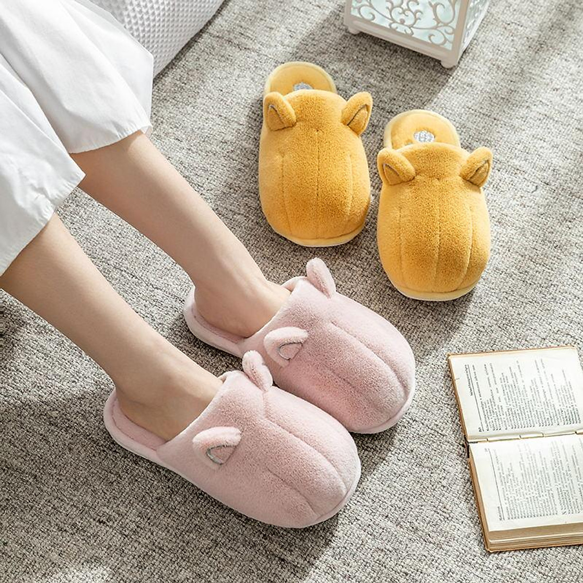 Yichao Kho Hàng Thu Đông 2021 Giày Nữ Mới Hoạt Hình Dễ Thương Móng ...