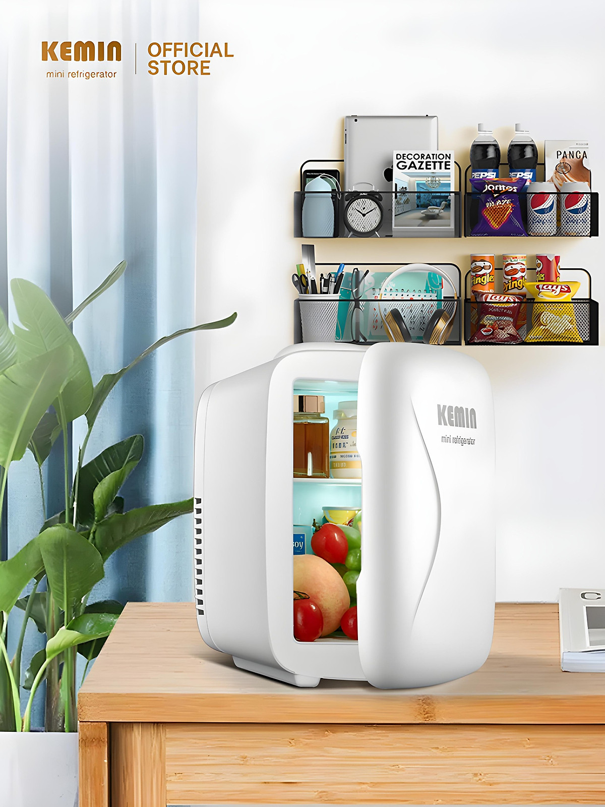Tủ lạnh mini Kemin K4 Angry Bear Chính Hãng 4L - Dùng ở nhà và ô tô - Nóng lạnh 2 chiều