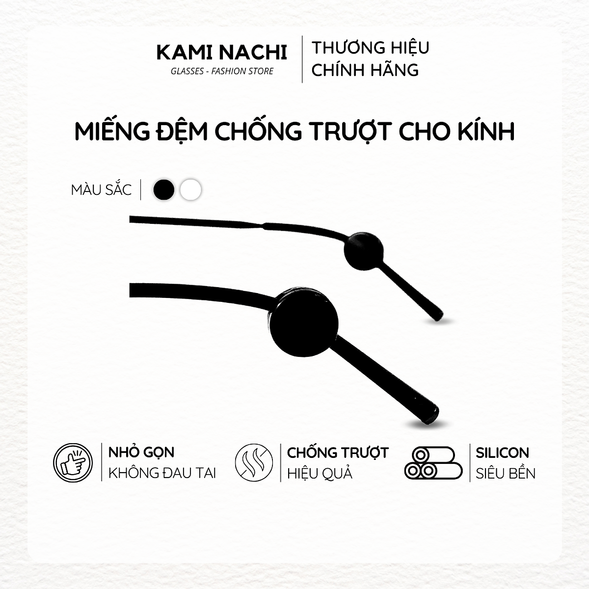 Miếng đệm làm êm tai cho kính bằng silicon siêu bền hình tròn chống trượt KAMI NACHI