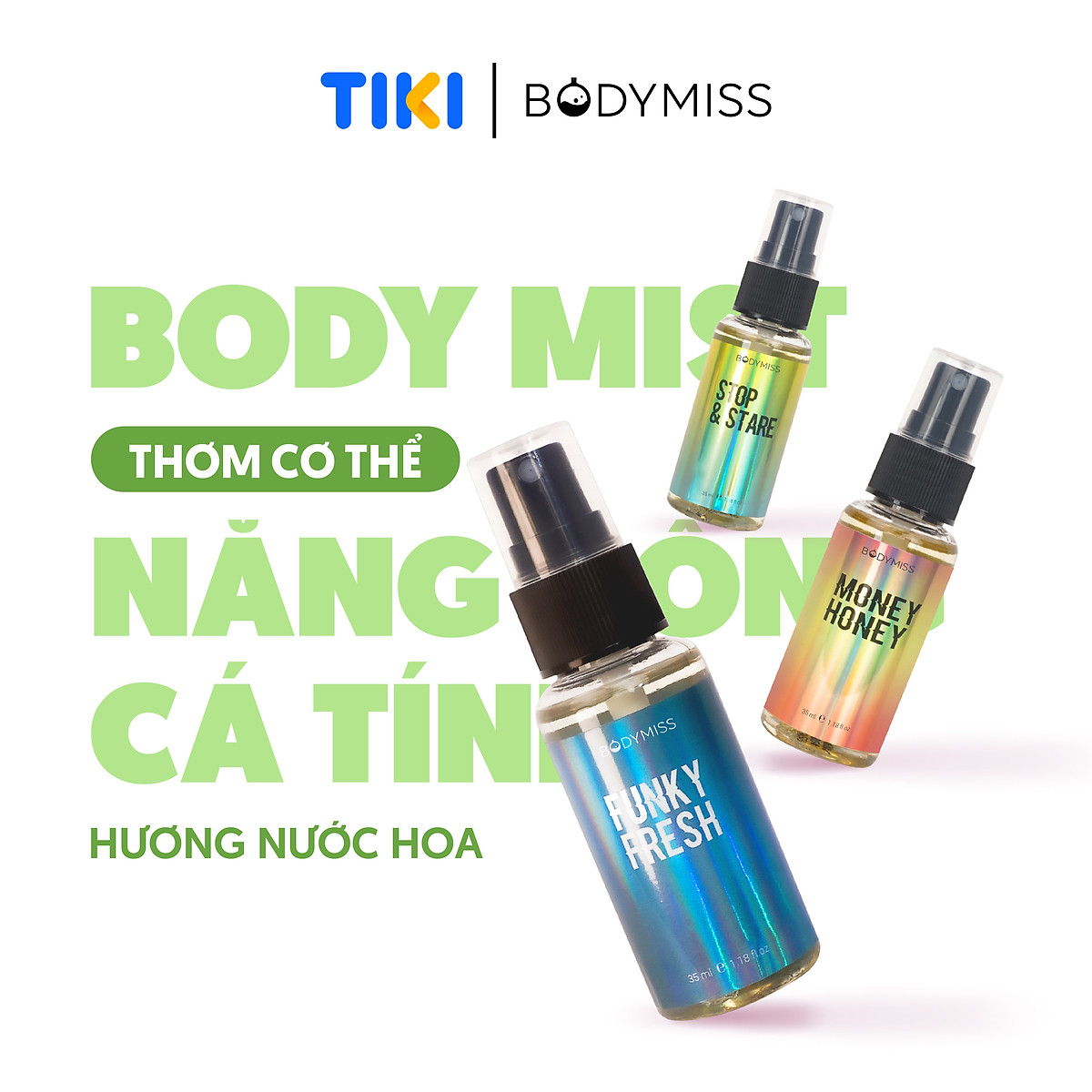 Bodymist unisex - xịt thơm toàn thân lưu hương lâu 6h tự tin đi học đi chơi BODYMISS 30ml (chai)