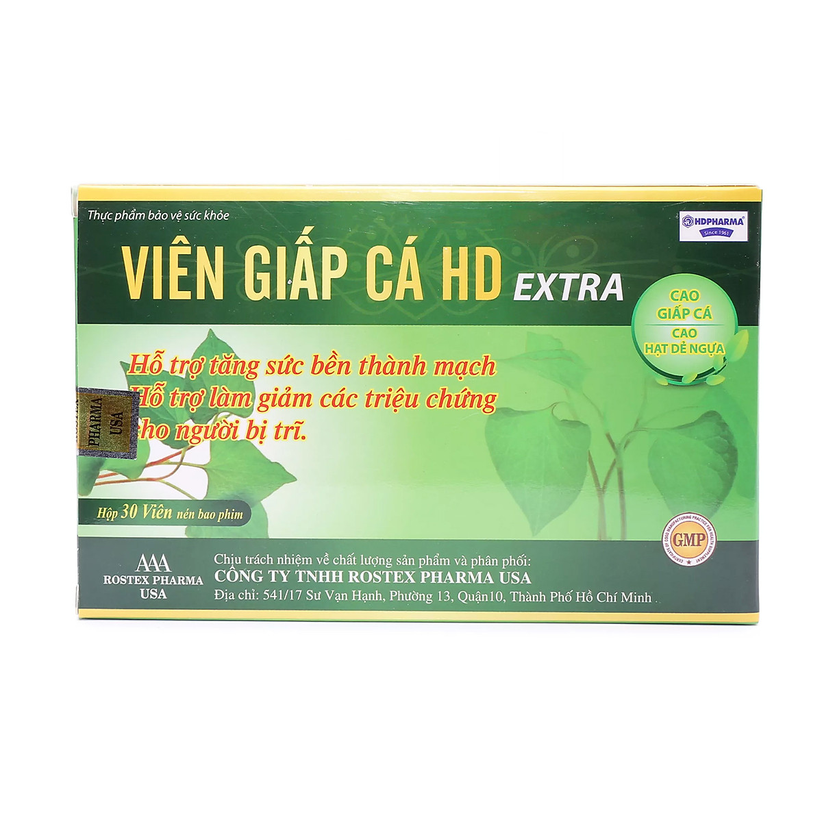 Hộp 30 Viên Giấp Cá HD Extra giảm táo bón, giảm trĩ, tăng sức bền thành mạch