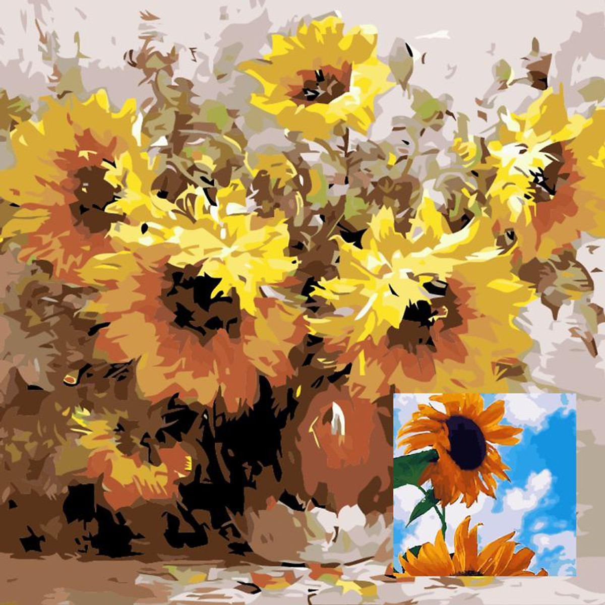 Giảm giá Tranh treo tường tự tô màu số hóa Gam Hoa hướng dương đẹp  Sunflower  BeeCost