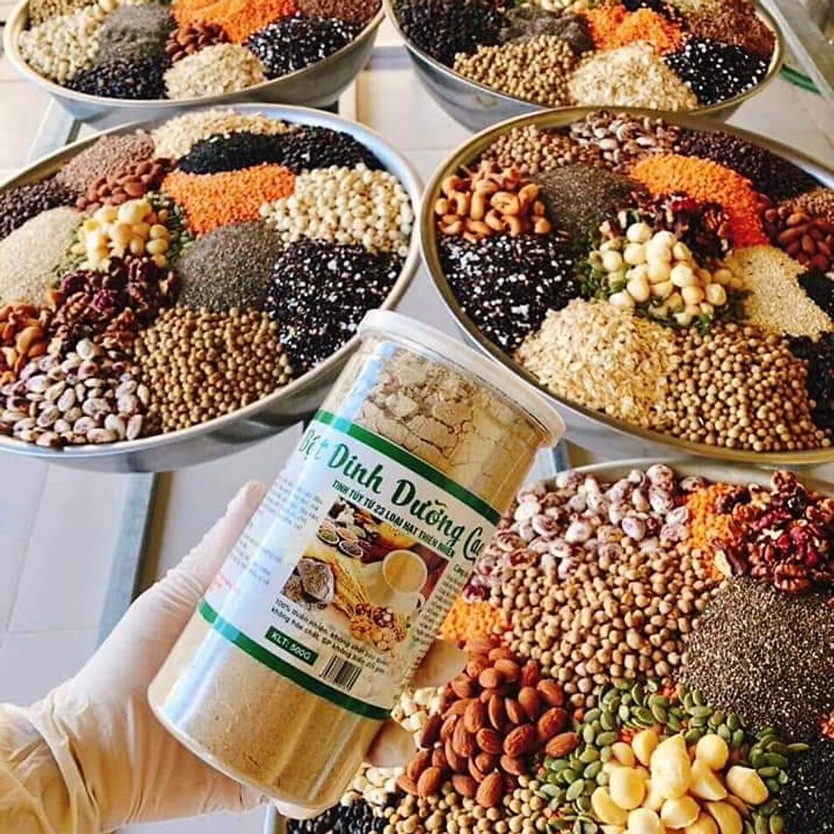 Bột dinh dưỡng cao cấp 23 loại hạt cho mẹ bầu,kích thích tuyến sữa và bổ sung dinh dưỡng xanh cho bé.