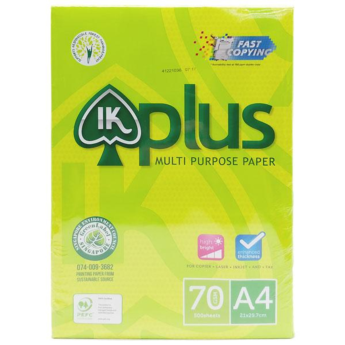 Giấy Photo Ik Plus Vàng A4 70Gsm