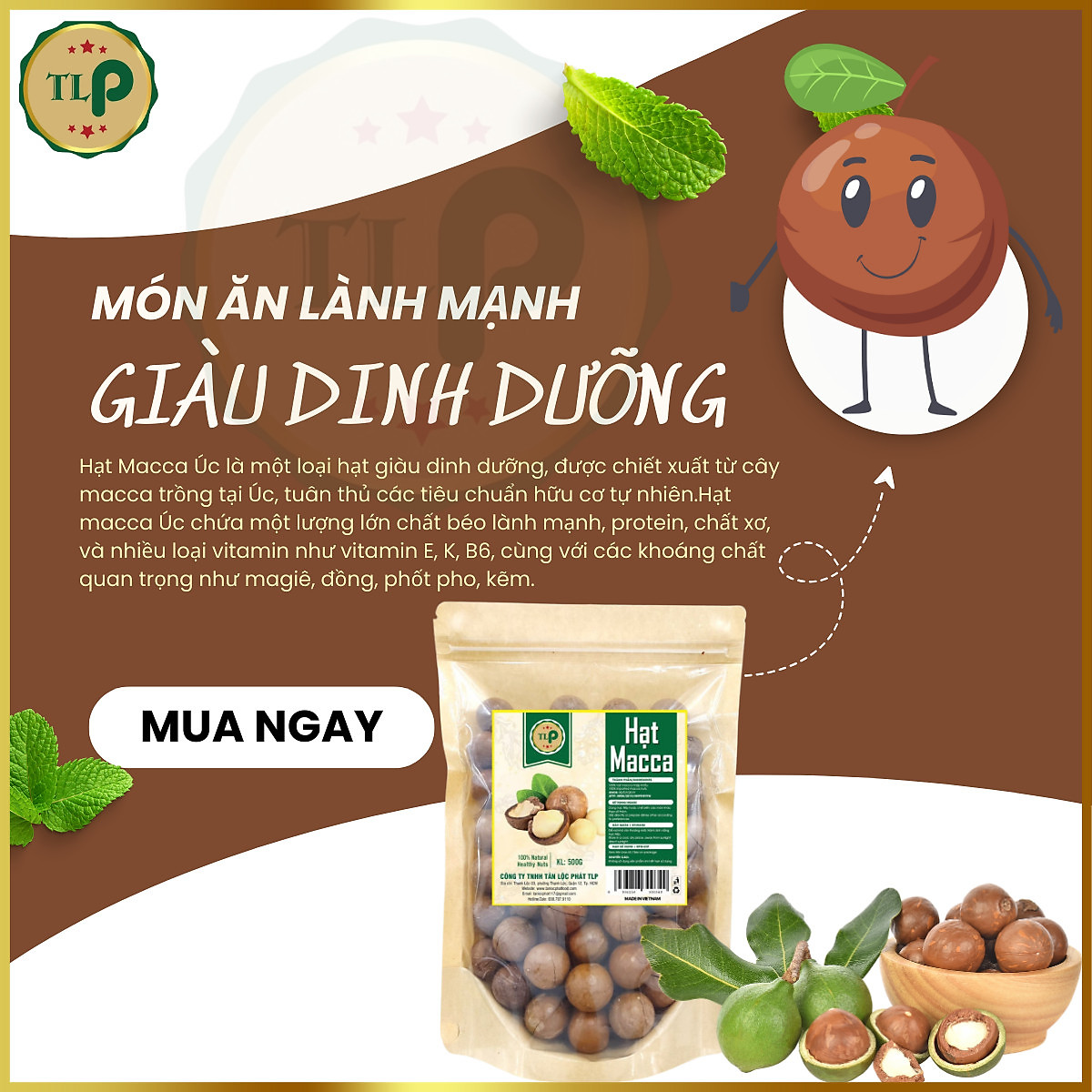 HẠT MACCA NỨT VỎ CAO CẤP TÂN LỘC PHÁT
