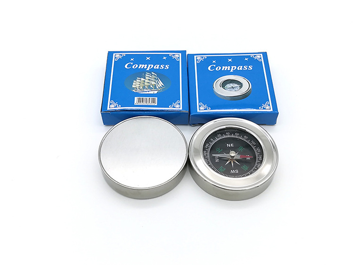 La bàn mini vỏ bằng thép không gỉ - Vật phẩm phong thủy khác