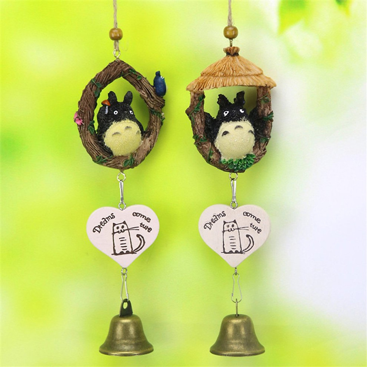 Handcrafted Wooden Totoro Doorbell With Metal Chime