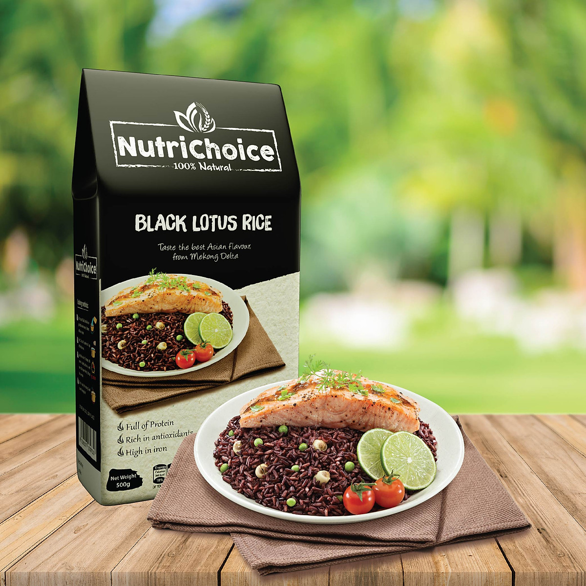 Gạo lứt đen dinh dưỡng - Gạo Tím Than Nutrichoice 500gr - Thơm ngon dẻo ngọt, ăn là thích - Rất tốt sức khỏe, giàu chất chống oxy hóa, giàu chất Sắt, chất Xơ - Tốt cho người bệnh tim mạch, béo phì, tiểu đường.