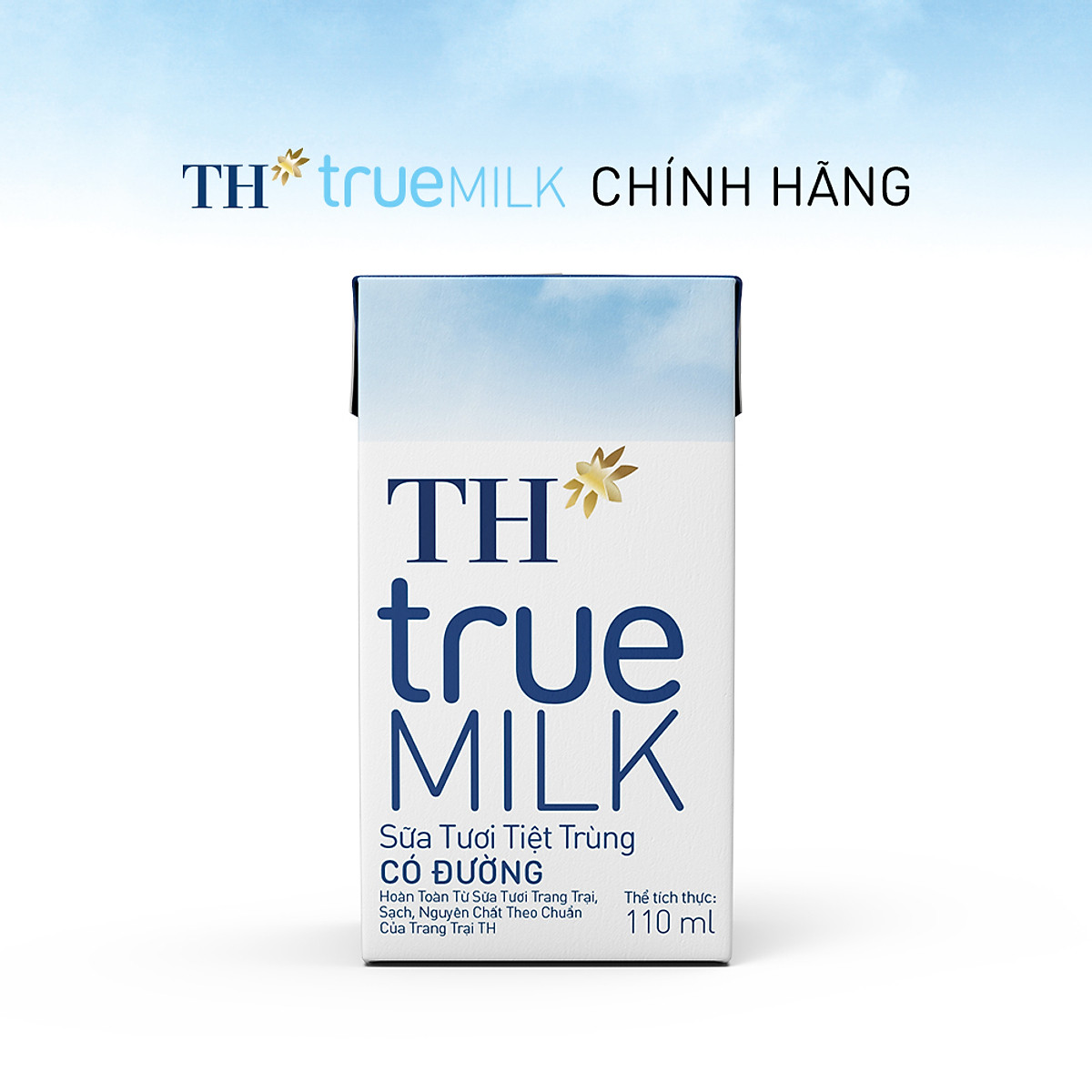 Thùng 48 hộp sữa tươi tiệt trùng TH true MILK có đường 110 ml (110 ml x 48)