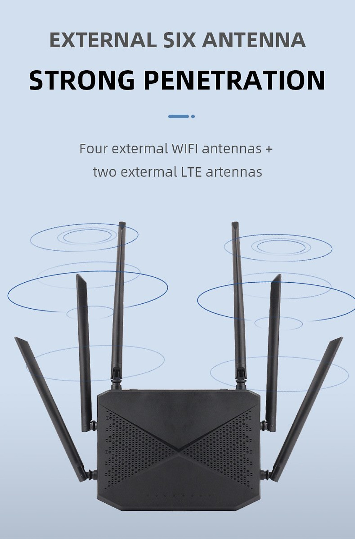 Phát wifi từ sim 4G B618 tích hợp 6 ăngten, bộ phát wifi 4G LTE có 4 cổng WAN/LAN, 6 ăngten Siêu Khỏe - hàng chính hãng