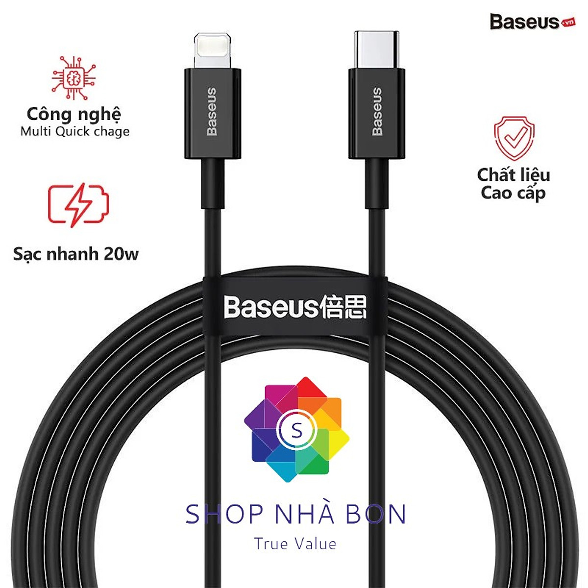 Cáp sạc nhanh siêu bền IP 20W Baseus Superior Series Fast Charging Data Cable Type-C to iP PD (480Mbps)-Hỗ trợ sạc nhanh PD 20W dành cho iPhone 12 / PD 18W dành cho iP11/ iP XS Max- Hàng chính hãng