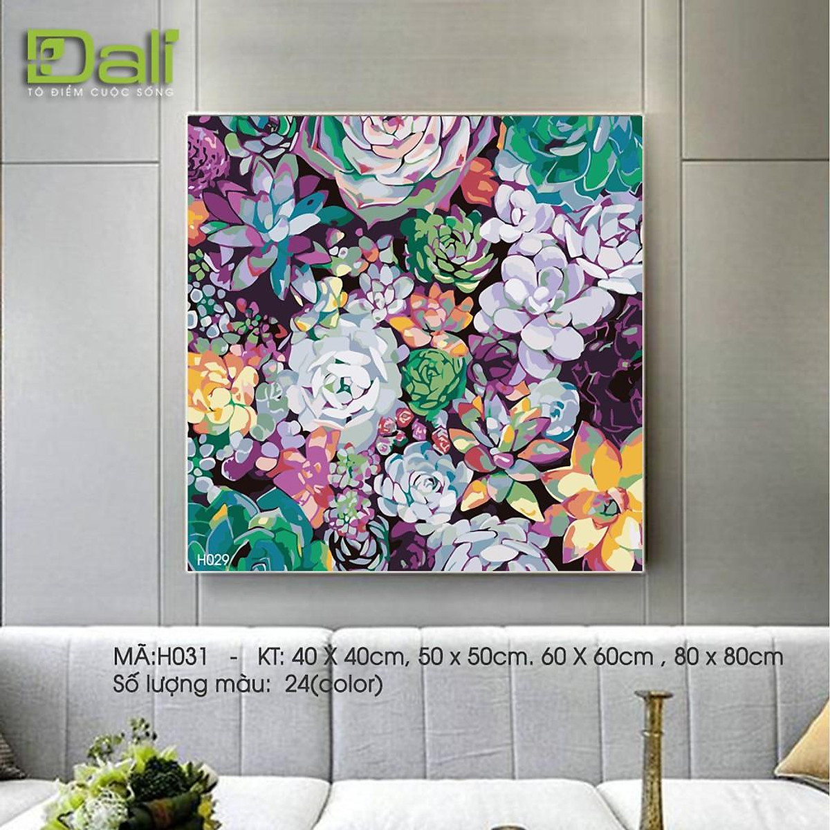 Mua Tranh treo tường tự tô màu số hóa DALI Tranh Hoa H029 - 40x40 cm tại Xưởng tranh số hóa DALI Mua Tranh Treo Tường Tự Tô Màu Số Hóa Dali Tranh Hoa H029 - 40X40 Cm Tại Xưởng Tranh Số Hóa Dali