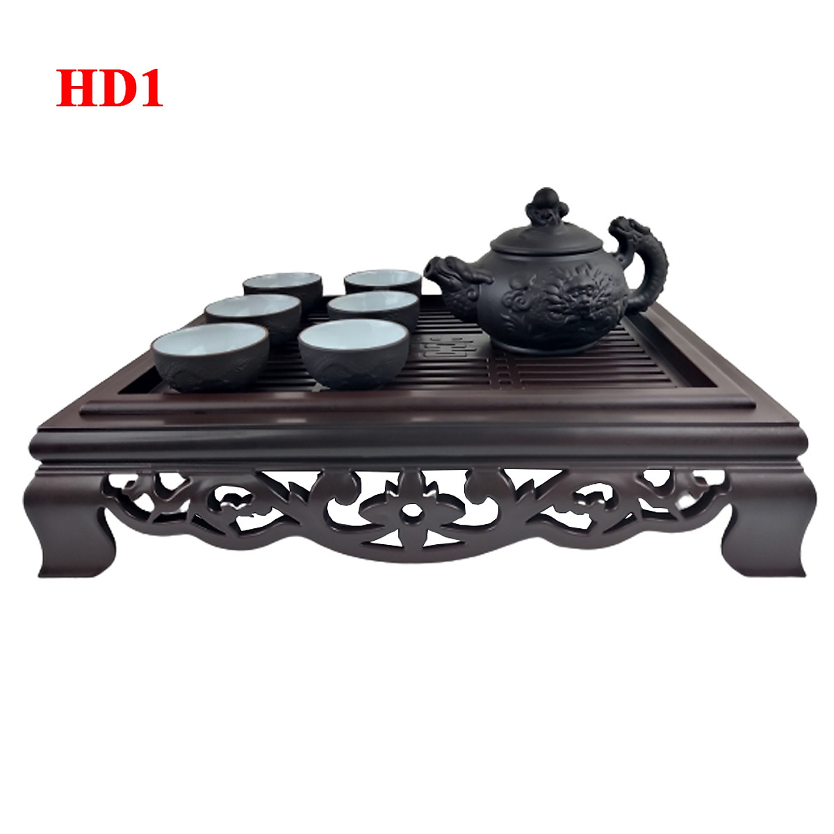 Bộ ấm chén uống trà cao cấp gốm tử sa hoa văn đầu rồng in nổi Bộ Ấm Chén Uống Trà Cao Cấp Gốm Tử Sa Hoa Văn Đầu Rồng In Nổi