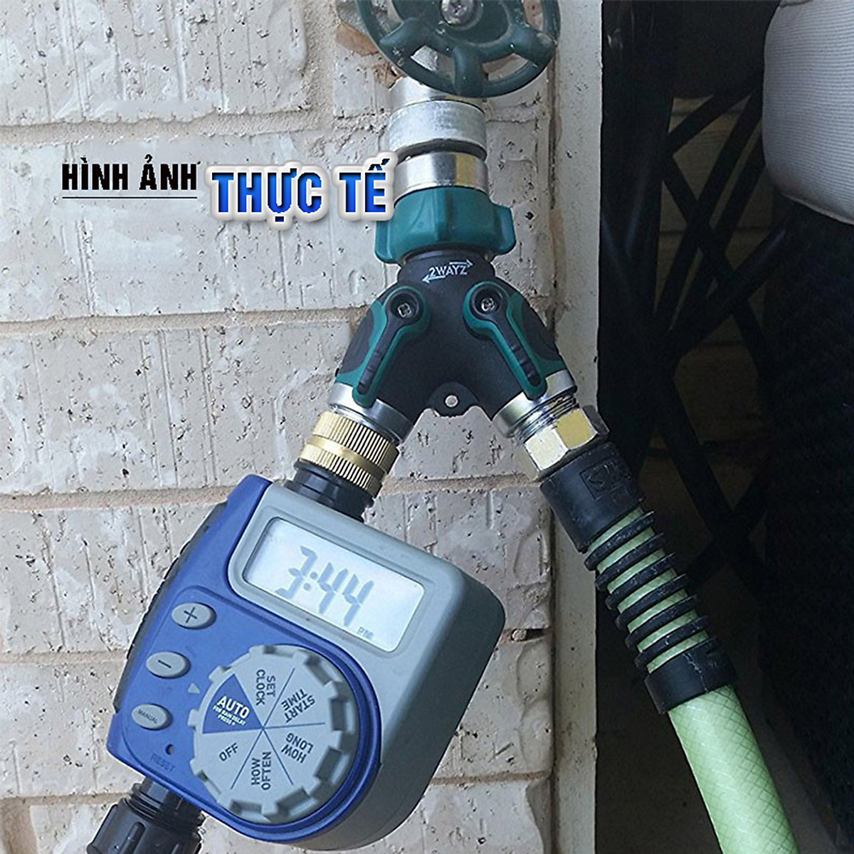 Van chia nước chia 2 chữ Y 2 đầu ra, 2 khóa van độc lập, phi 27mm ¾, đầu nối ống nước chia 2
