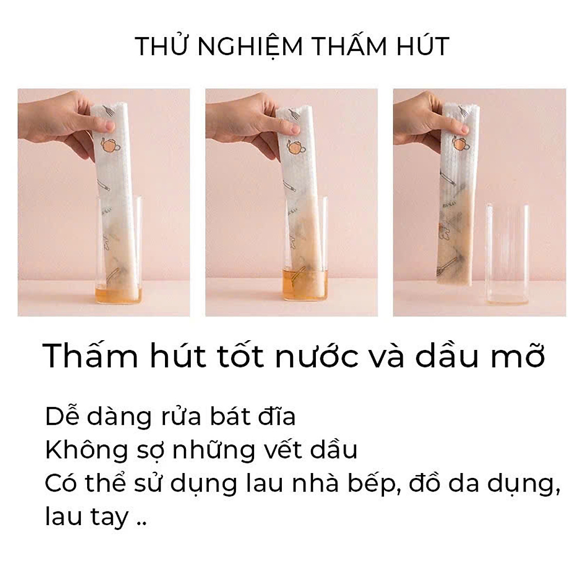 Khăn giấy cuộn đa năng lau bếp bát đĩa đồ gia dụng kích thước 20x25cm ...