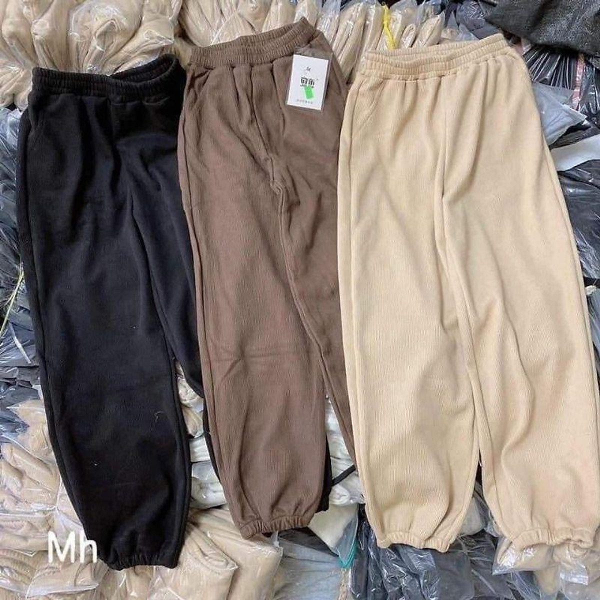 Quần jogger ống rộng bo gấu Nhung tăm , nỉ cotton quần phong cách Ulzzang thời trang năng động