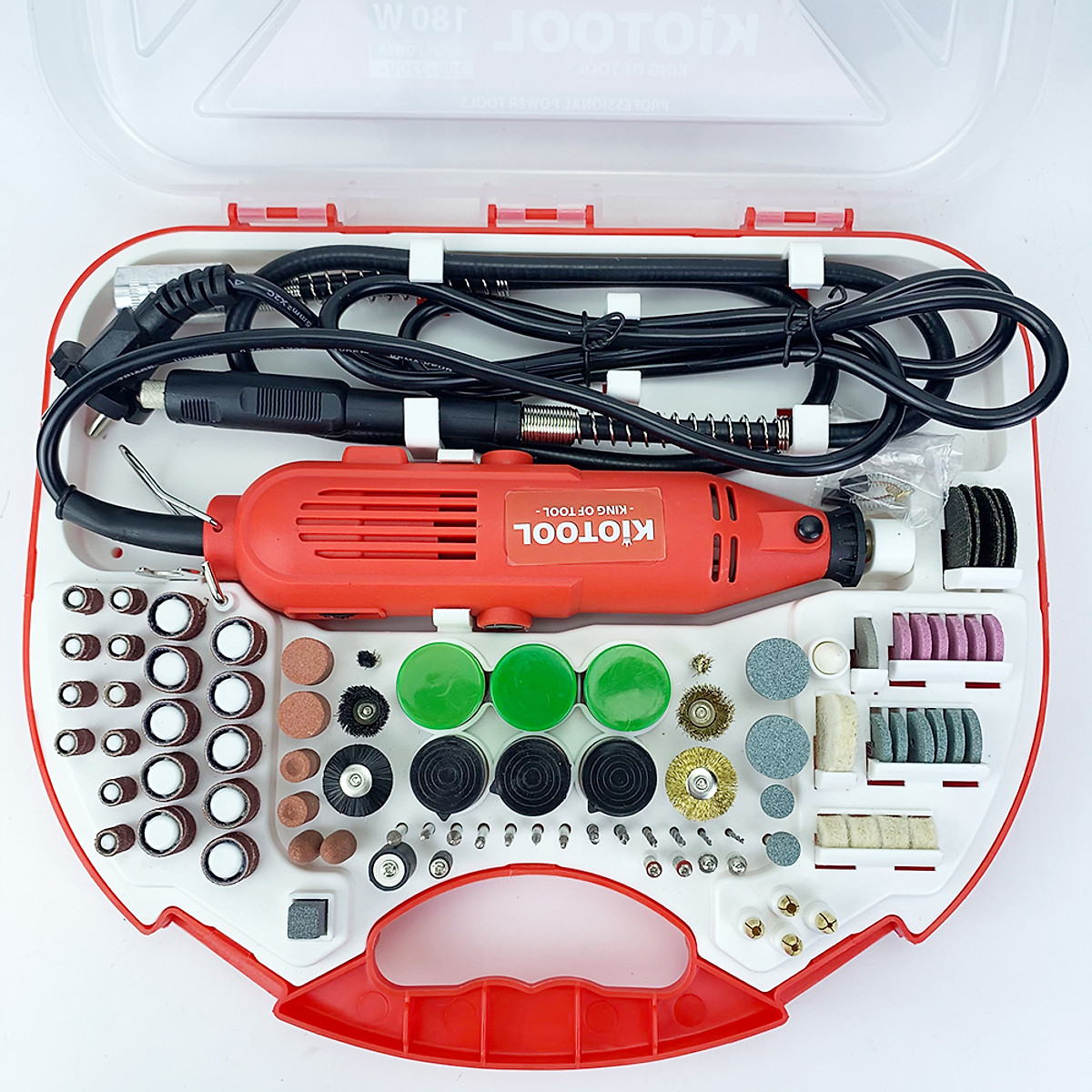 Bộ Máy Khoan Mài khuôn Khắc mini Đa Năng 100 chi tiết 6 tốc độ Kiotool