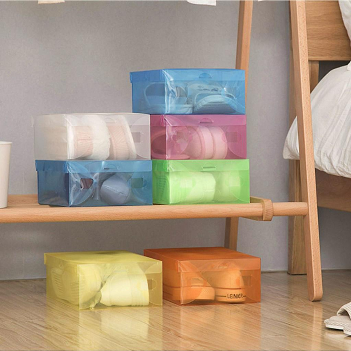 HỘP ĐỰNG GIÀY DÉP TRONG SUỐT SẠCH SẼ , TIỆN LỢI