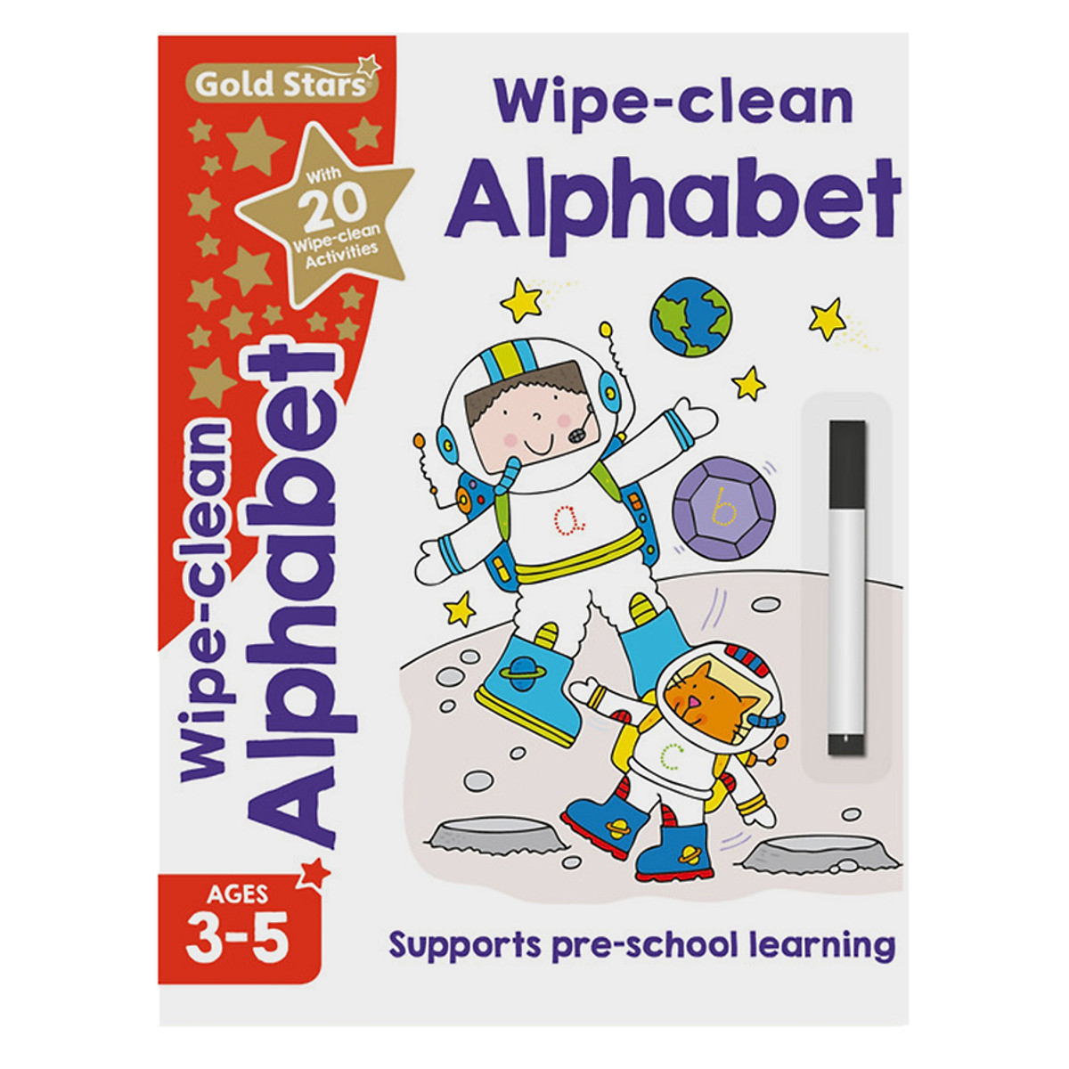 Gold Stars - Wipe - Clean Alphabet Ages 3-5