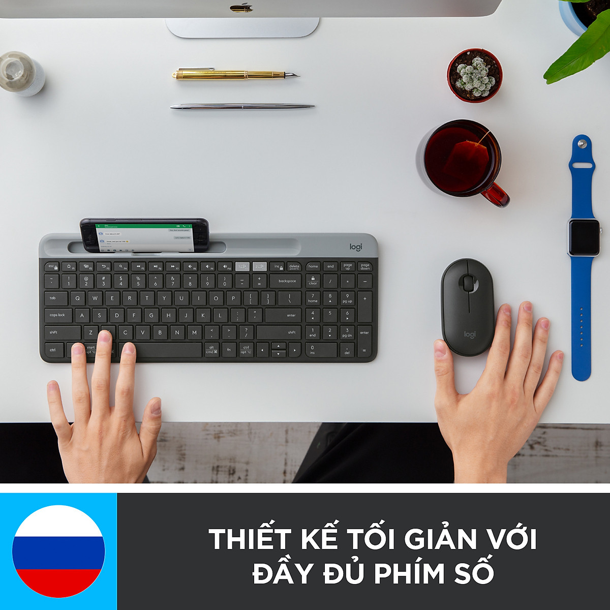 Bàn Phím Không Dây Bluetooth Logitech K580 - Hàng Chính Hãng